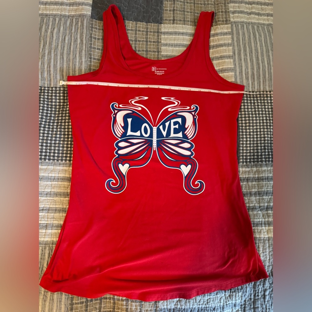 No Boundaries Red Fitted Sleeveless Tank Top